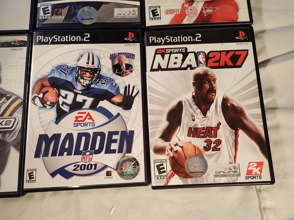 Lot of 8 PS2 Games Madden 07/01, NFL 2K2, NBA 2K7, NCAA Football Baseball + more - Image 2 of 4