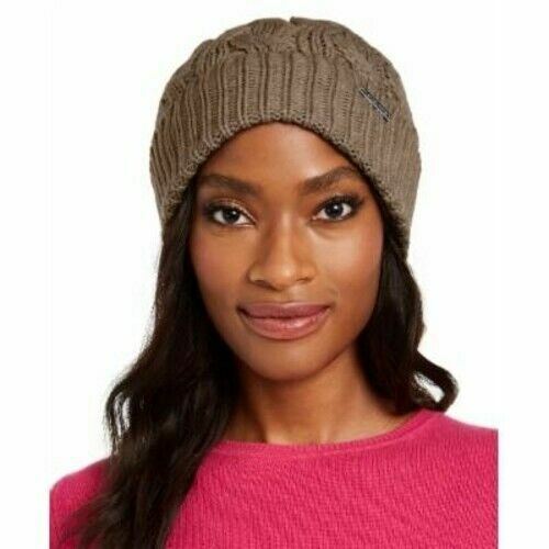 MICHAEL Michael Kors Patchwork Cable-Knit Cuff Hat - Dark  display picture 2