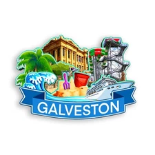 Galveston Texas USA Refrigerator magnet 3D travel souvenirs wood gifts