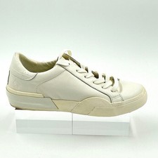 Dolce Vita Size 6 Cream Leather Sneakers Off White Croc Heel NEW Zina 360 120