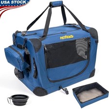 Portable Cat Dog Carrier Soft-Sided Travel Bag Collapsible Litter Box Water Bowl