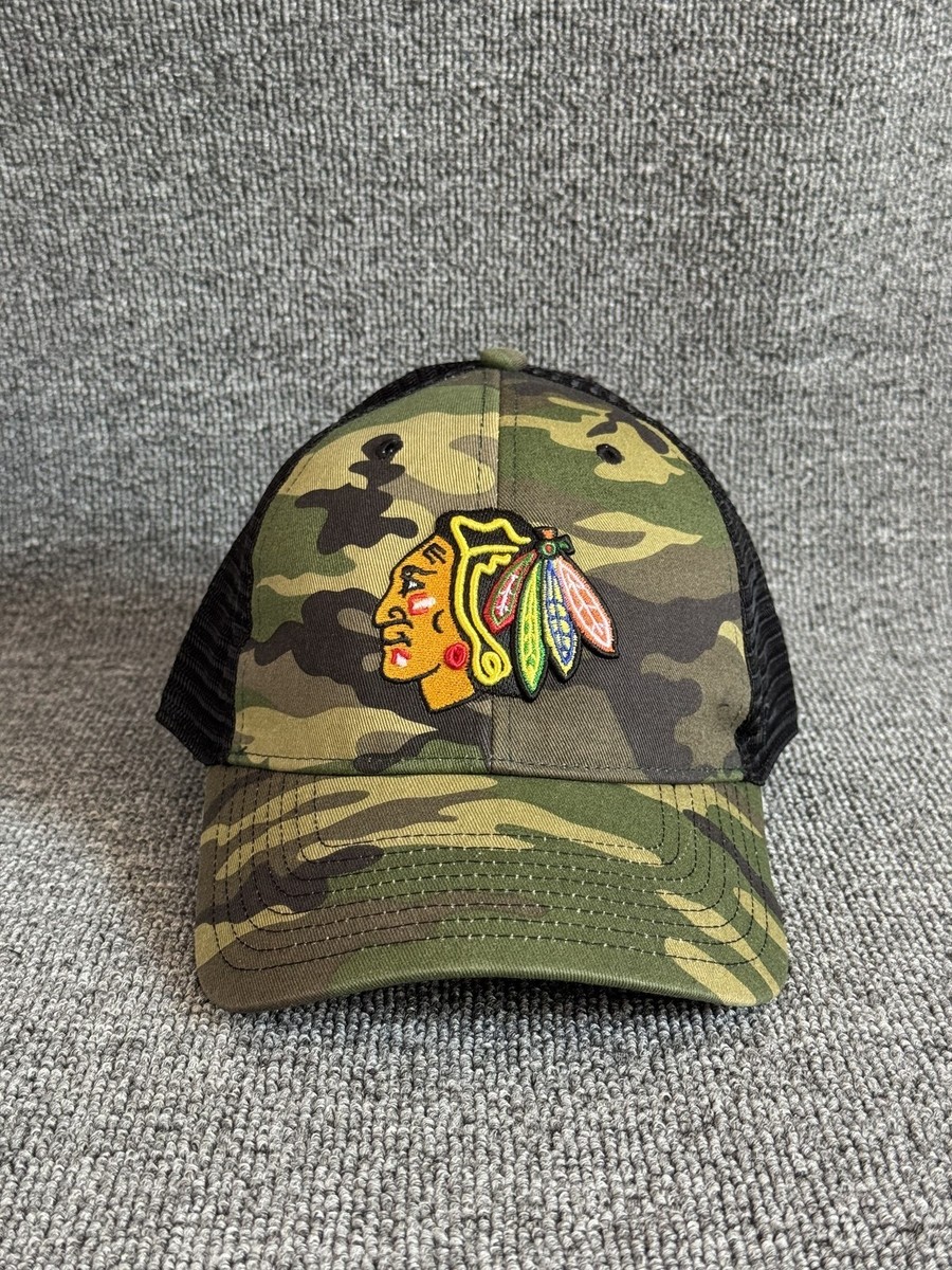 '47 Brand Chicago Blackhawks Trucker Snapback Camo Black OSFA NHL Hat