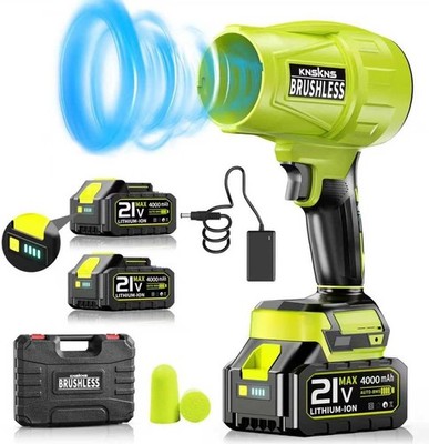 Seese Cordless Handheld Violent Fan/Leaf Blower + 2 Batteries/Charger/Case