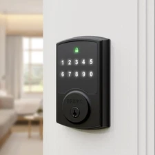 Brinks Keyless Entry Electronic Touchpad Door Lock -Backlit Keypad Deadbolt with