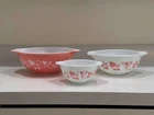 Vintage Pyrex Pink Gooseberry Set Of 3