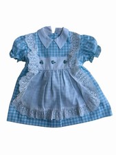 Toddlertime Blue/White Gingham Lace Vintage Cotton Dress Girls size 2