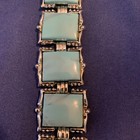 Vintage Karu Arke Faux Turquoise Silver Tone Clasp Bracelet — photo 6