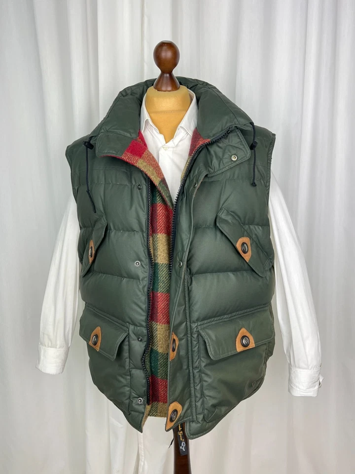 CANADA GOOSE Vintage Early 2000`s Full-Zip Waxed Cotton Puffer Down Vest Large - Image 4 of 4