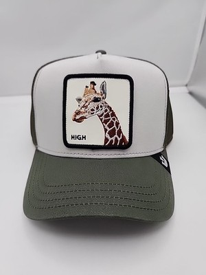 Goorin Bros Hoop Dreams Giraffe ''High'' Green And GrayTrucker Hat (NWT)
