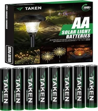 8 Pack AA Rechargeable NIMH Batteries for Solar Lights, 1200Mah 1.2V Lithium Bat
