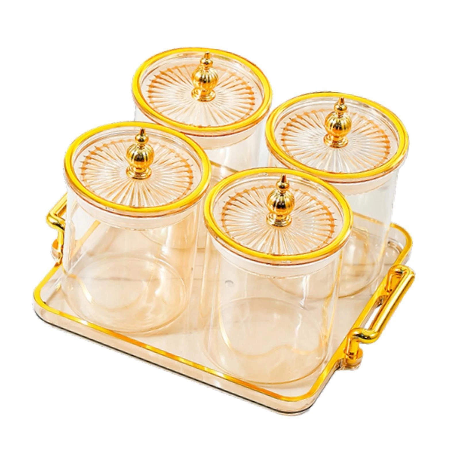 Dry Fruit Tray with Lid Kitchen Spice Jars Food Storage Box Containers Snacks