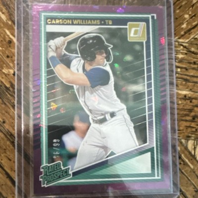 Panini 2024 Donruss Carson Williams Rated Prospect #135 Purple /99 Rays
