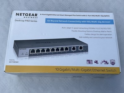 Netgear GS110EMX   10 Port-10G Multi-Gigabit Managed LAN-Switch, lautlos, in OVP