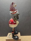 Pier 1 Imports Christmas Tea Light Candle Holder Bobblehead - Santa. Metal — photo 5