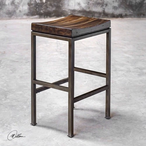 Beck - 30 inch Industrial Bar Stool Accent Furniture Uttermost 25893 - Picture 5 of 12