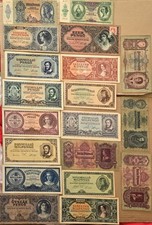 Hungary Pengo 19 PCS Lot 1930s-40s Some Very Rare!! Most XF Hyperinflation Bills