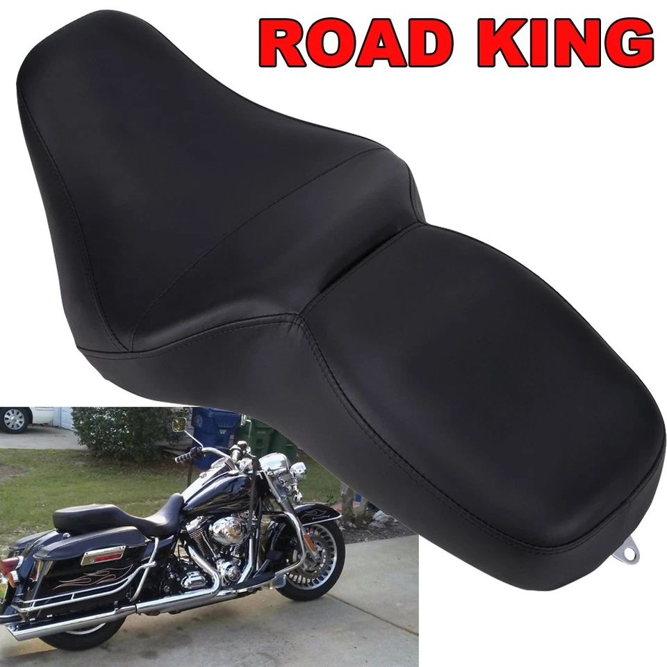 Road King For Harley Two-Up Seat Low-pro Rider Passenger Smooth Style 1997-2007 - Imagem 3 de 4
