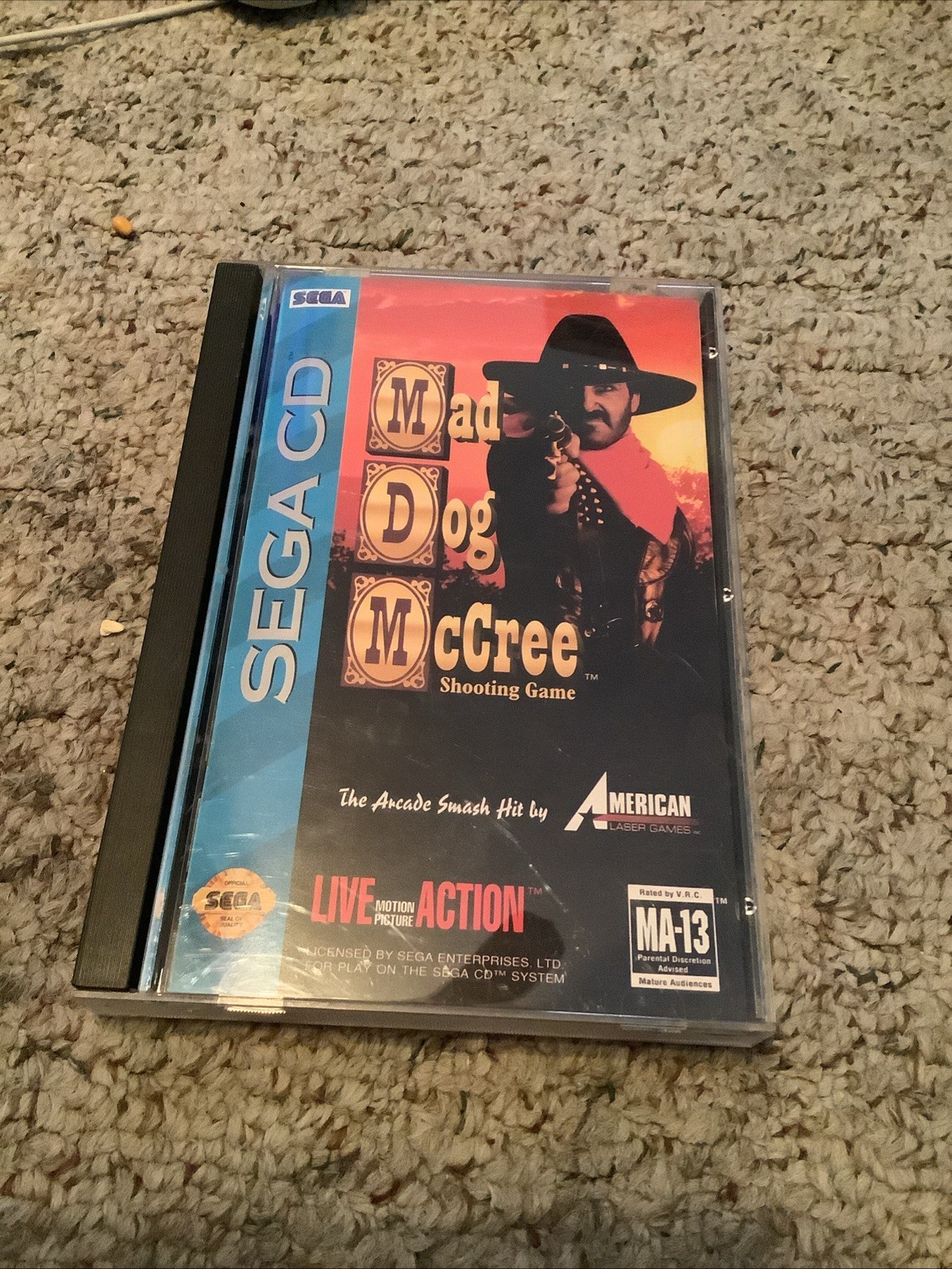 Mad Dog McCree Sega Cd Game Works Tested Authentic Manual Case Disc