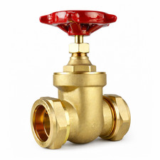 Brass Compression Gate Valve DZR British Standard Hot Cold Water 35mm - 54mm