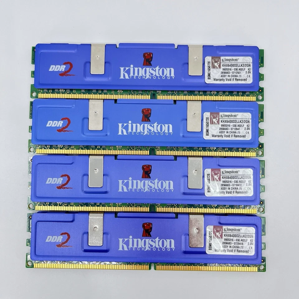4GB (4x1GB) Kingston HyperX DDR2 800MHz RAM KHX6400D2LLK2, Blue, SLI Certified - Image 2 of 3