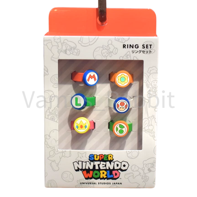 Universal Studios Japan Ring Set Luigi Yoshi Peach Super Nintendo