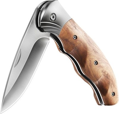 Grand Way Pocket Knife for Men with Wood Handle, Liner lock - Folding Sharp Blad