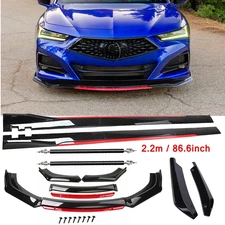For Acura Integra Front Bumper Lip Spoiler Splitter Side Skirt Glossy Black