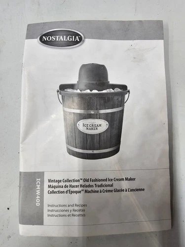 Nostalgia ICMP4WD 4-Quart Electric Wood Bucket Ice Cream Maker ✅WORKS -CLEAN!