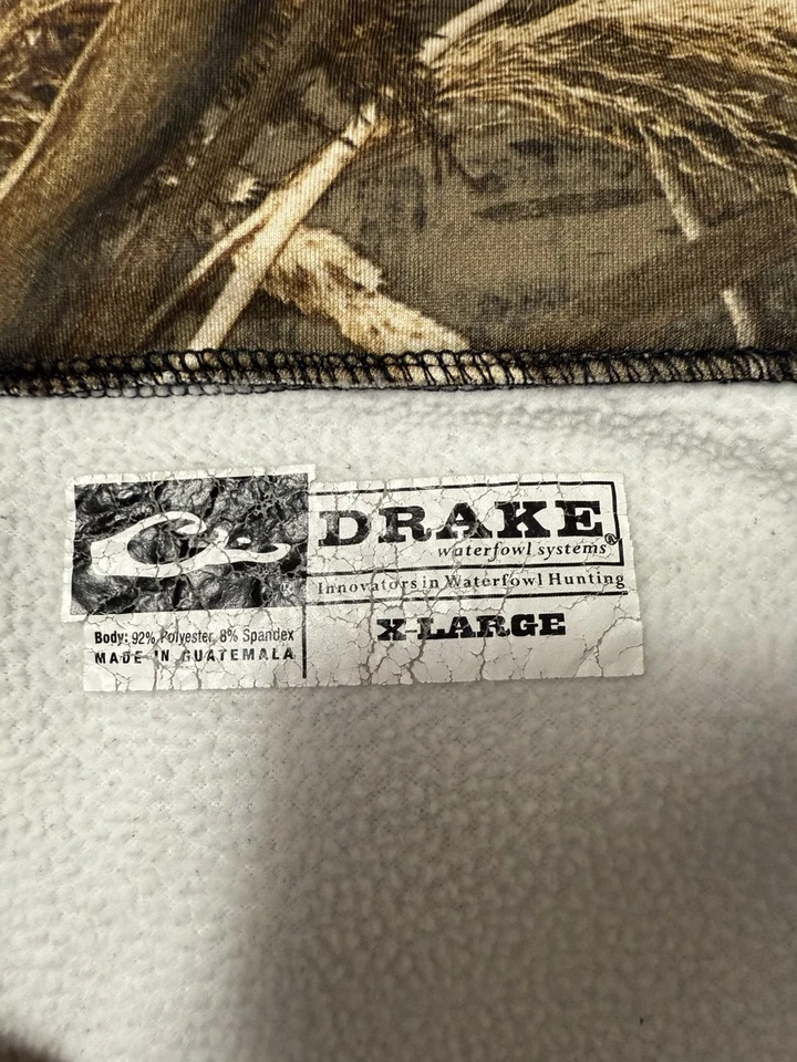 Men’s Size XL X-Large Drake Waterfowl Realtree Max-5 Pullover 1/4 Zip EST Camo - Image 4 of 4