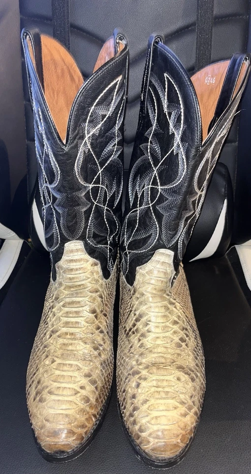 Botas de Vaquero Dan Post De Colección Para Mujer 10D Pitón Piel de Serpiente Botas Occidentales Exóticas Foto 3 de 4
