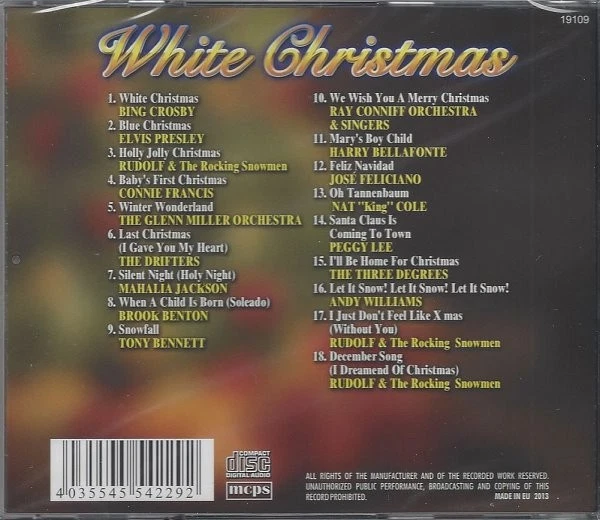 White Christmas CD, Bing Crosby Elvis Presley, Harry Bellafonte, José Fleciano, - Bild 2 von 2