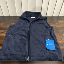 Columbia Fleece Girls Kids Vest Size Sm Dark Blue Zip Up Outerwear/Winter NEW