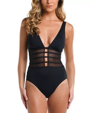La Blanca Women's Island Goddess Shaping One-Piece Swimsuit, Black, Size 12 1153