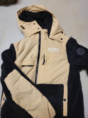 Michael Kors Men's Hybrid Jacket - Fleece & Quilted - Beige/Black - Excellent Condition!