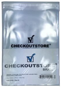 500 CheckOutStore Crystal Clear Golden Age Thick Comic Book Bags Sealable Flap