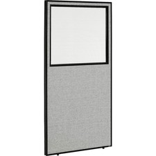 Interion174; Office Partition Panel With Partial Window 24-1/4"W x 96"H Gray