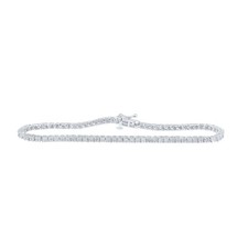STERLING SILVER ROUND DIAMOND 7-INCH FASHION BRACELET 3/8 CTTW