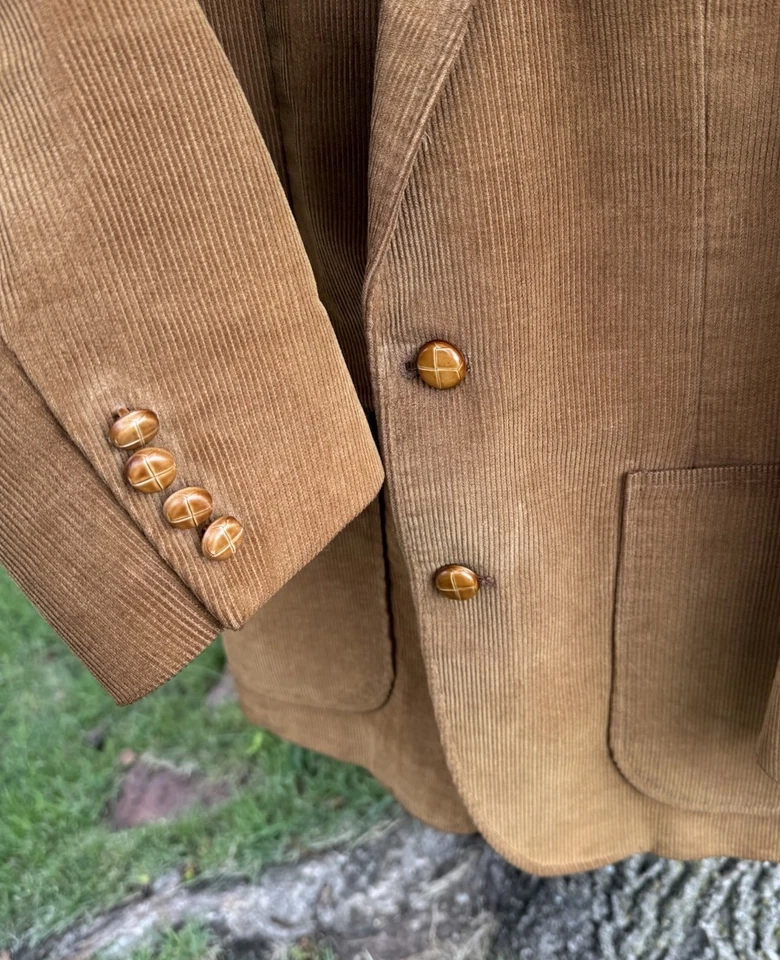 Chaqueta Blazer Abrigo Deportivo Pana 38R De Colección 80 Hager Hombres EE. UU. Parche en el Codo Dinero Antiguo Foto 2 de 4