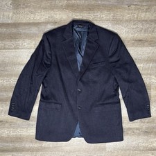 Pavone 100 Cashmere Blazer Men's 41 Sport coat jacket Black Flaw