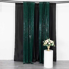 2 Panels 8 feet x 2 feet Sequin Backdrop Curtain Rod Pockets Photo Booth Party