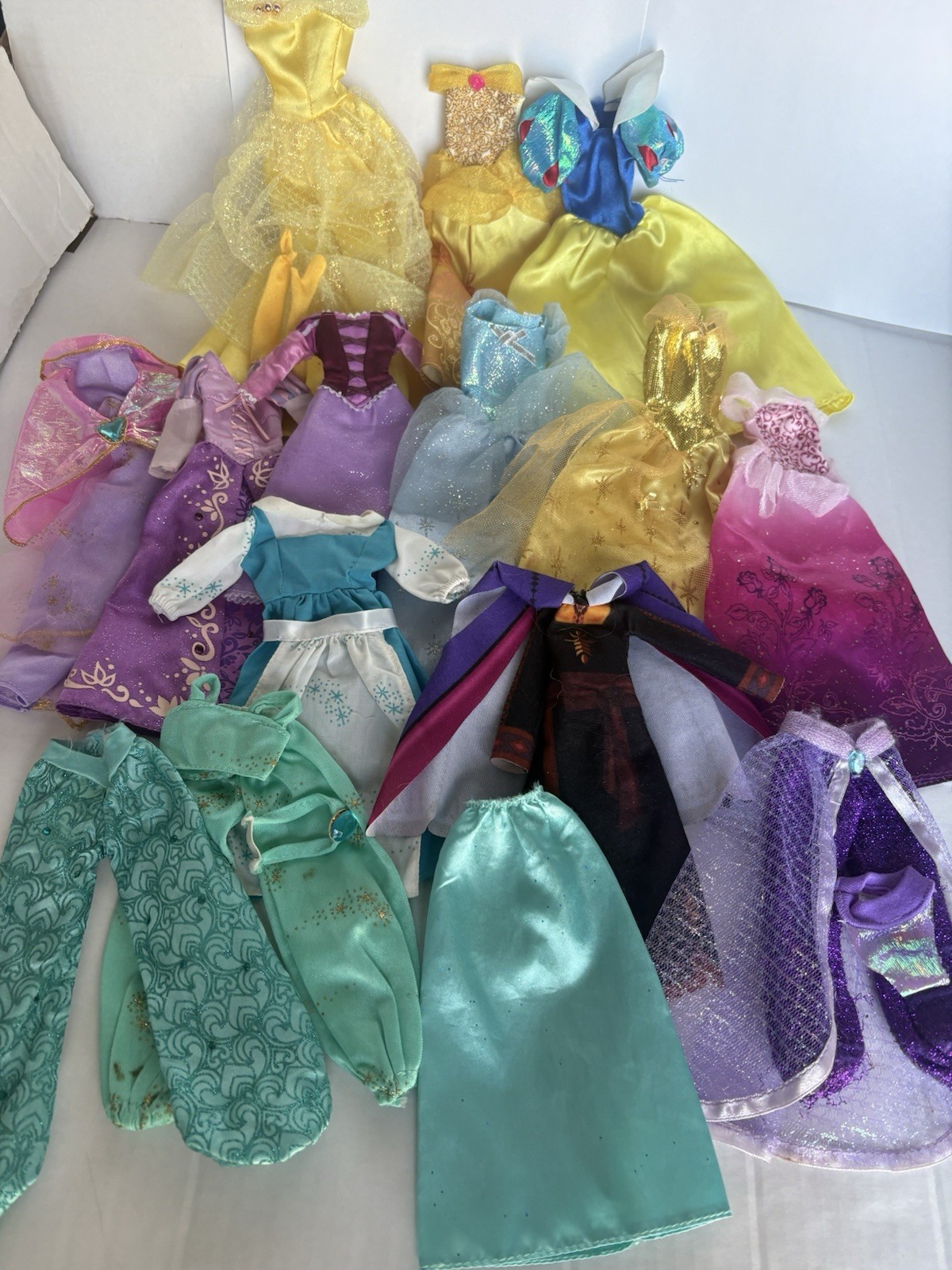 Disney Princess Doll Dresses and Gowns Set with Skirts 15 Pieces