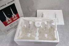 Vintage Pair of Praying Angels Candle Holders Clear Acrylic Christmas Decoration