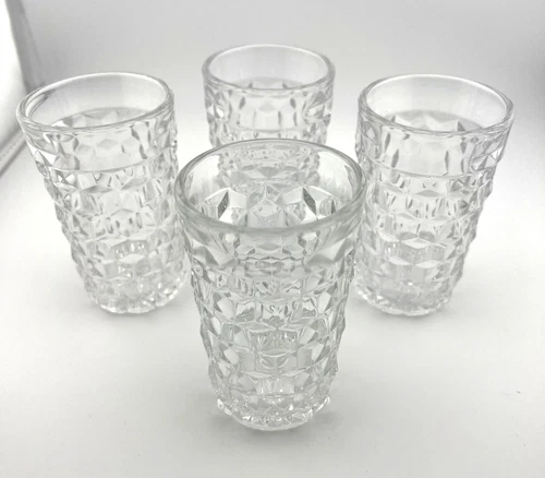 Fostoria American Juice Glasses Set Of 4 Vintage 3.75" Tumblers 4oz