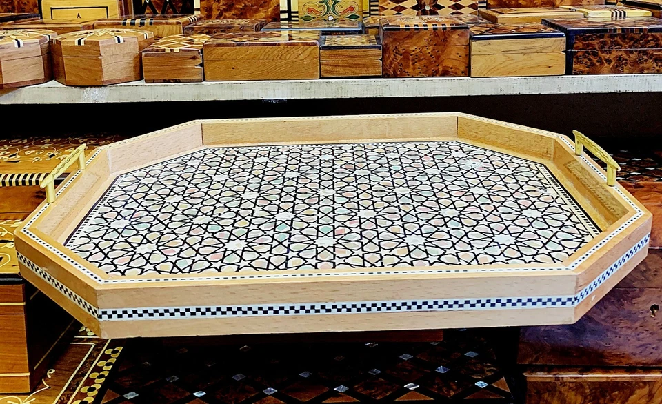 Persian Rare Wooden Bear Plate Serving Tray Tea Food Server Dishes Handmade Gift - Image 3 of 4