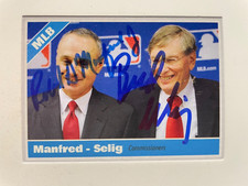 ROB MANFRED & BUD SELIG dual autograph MLB COMMISSIONER custom card signed