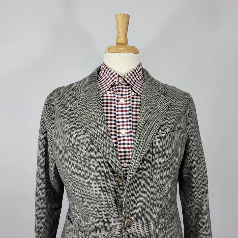 Polo Ralph Lauren Men's Tweed Unstructured Sport Coat Herringbone Wool Blend 40S - Image 2 of 4