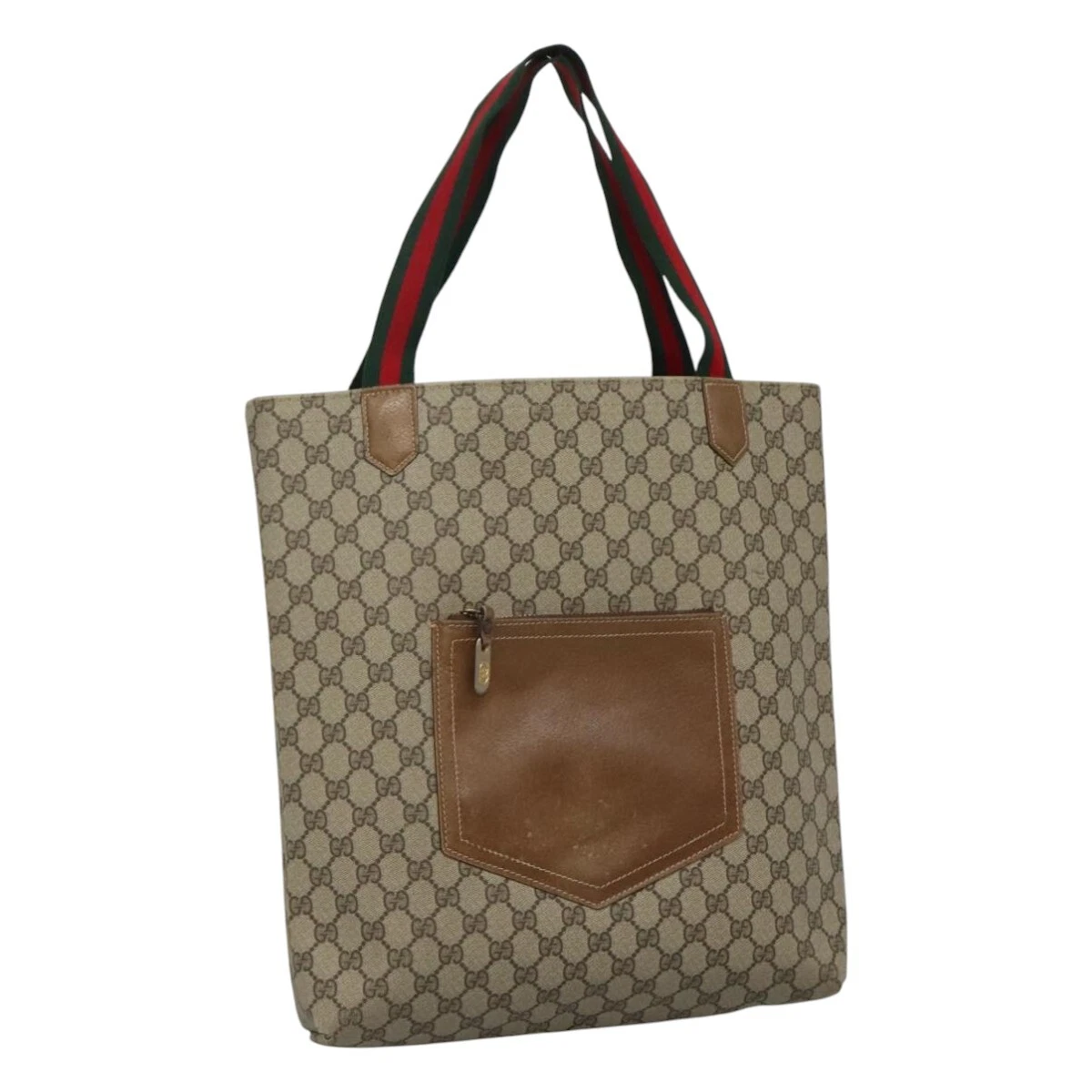 Sac fourre tout GUCCI GG Supreme Web Sherry Line PVC beige or authentique 111830