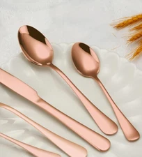 4 Replacement Additional Rose Gold  Stainless Steel Tea Spoons 6.7” Briout