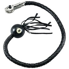 Látigo de cuero para motocicleta de 36" para manillar látigo de motociclista con bola de billar