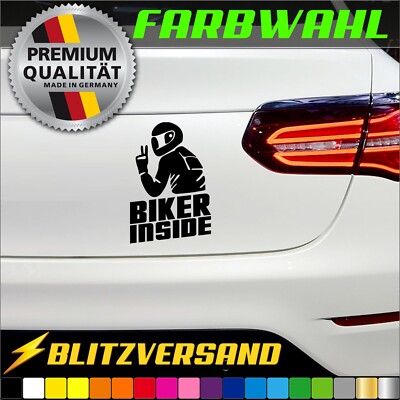 BIKER INSIDE Motorrad Auto KFZ Motorsport Aufkleber Moto Sticker VIELE FARBEN #E